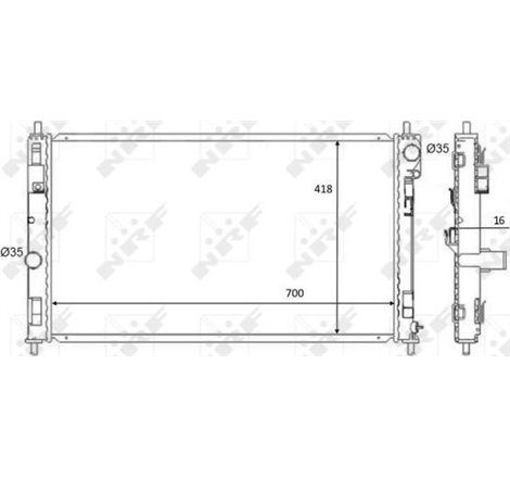 Radiator motor Automat-Manual CHRYSLER SEBRING. DODGE CALIBER. JEEP COMPASS. PATRIOT 1.8-2.7 - NRF-59089