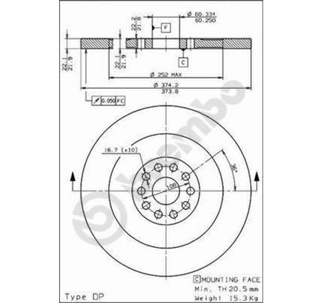Disc frana - PETERS-016.282-00A