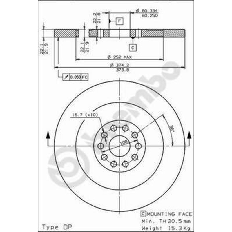 Disc frana - PETERS-016.282-00A