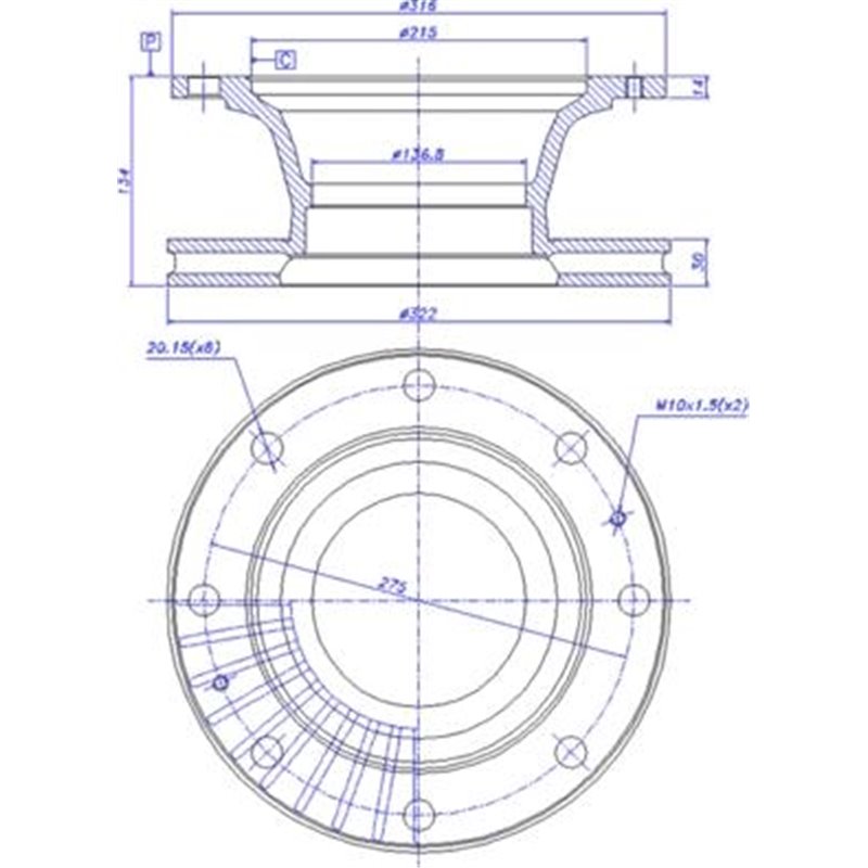 Disc frana - PETERS-026.654-10A