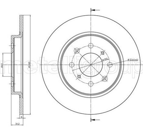 Disc frana Spate DR-ST HONDA INSIGHT. JAZZ III 1.3H 04.09- - ATE-24.0109-0162.1
