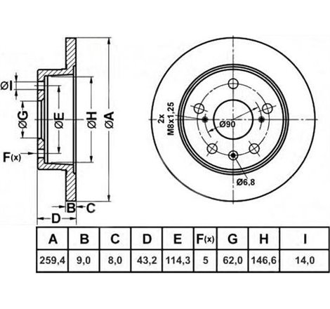 Disc frana Spate DR-ST SUZUKI S-CROSS. SWIFT IV. SX4 S-CROSS. VITARA 1.0-1.6D 01.12- - ATE-24.0109-0182.1
