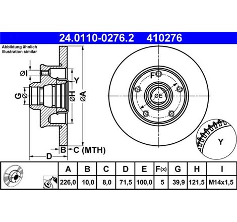 Disc frana - ATE-24.0110-0276.2