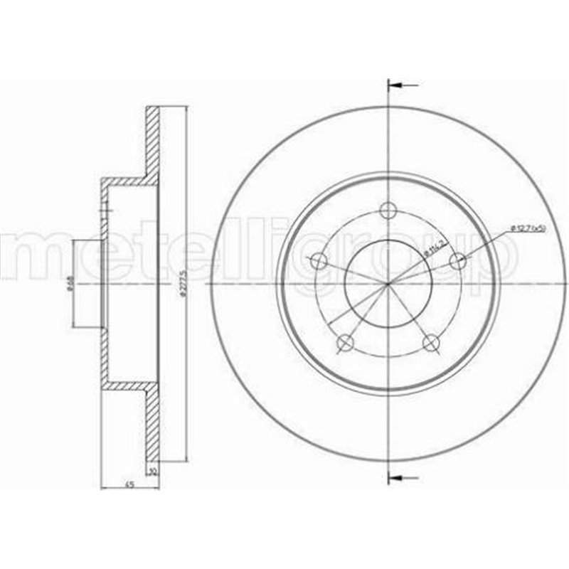 Disc frana Spate DR-ST NISSAN ALMERA TINO. PRIMERA 1.6-2.2D 08.00- - ATE-24.0110-0285.1