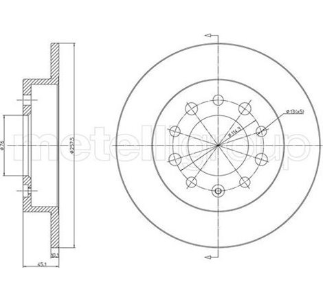 Disc frana Spate DR-ST HYUNDAI COUPE II. TIBURON 1.6-2.0-2.7 01.01-08.09 - ATE-24.0110-0298.1