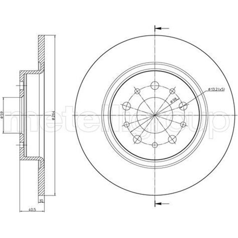 Disc frana Spate DR-ST FIAT 500L. TIPO 1.0-1.6D 09.13- - ATE-24.0110-0393.1