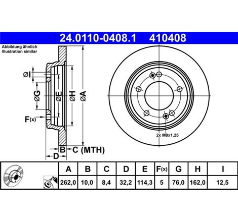 Disc frana Spate DR-ST HYUNDAI CRETA. ELANTRA VI. ELANTRA VII. I20 III. IONIQ. KIA CERATO IV. NIRO. NIRO I 1.6-Electric 10.15- -