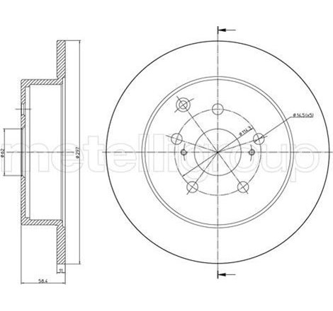 Disc frana Spate DR-ST TOYOTA VERSO 1.6-2.2D 04.09-08.18 - ATE-24.0111-0168.1