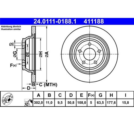 Disc frana Spate DR-ST FORD FOCUS II. GALAXY II. GALAXY III. GALAXY MK II. KUGA I. MONDEO IV. S-MAX 1.5-2.5 10.05- - ATE-24.0111