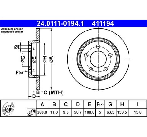 Brake disc spate ST-DR FORD TOURNEO CONNECT V408 NADWOZIE WIELKO. TRANSIT CONNECT. TRANSIT CONNECT V408-MINIVAN 1.0-1.6D 09.13- 