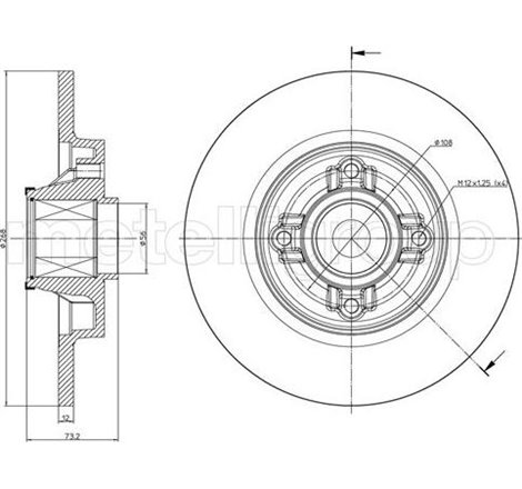 Disc de frana cu rulment Spate DR-ST cu inel ABS DS DS 4. DS 5. CITROEN BERLINGO. BERLINGO MULTISPACE. BERLINGO-MINIVAN. C4 GRAN