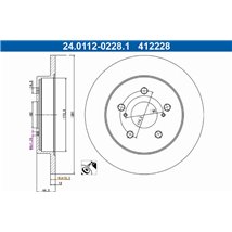 Brake disc spate ST-DR LEXUS ES. NX. UX. TOYOTA CAMRY. C-HR. COROLLA CROSS. PRIUS. RAV 4 V. YARIS CROSS 1.2-3.5 07.14- - ATE-24.