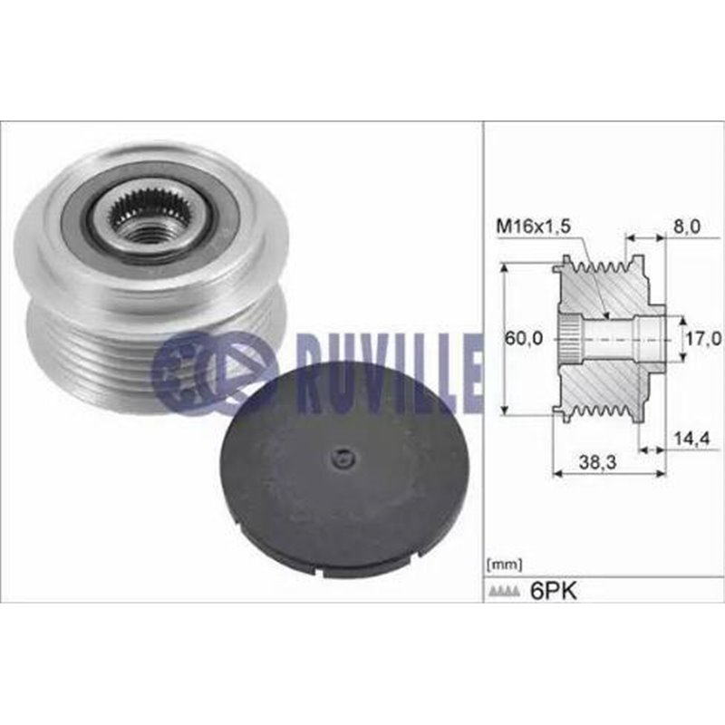 Fulie, alternator - Ruville-57801