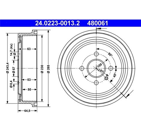 Tambur frana Spate OPEL ASTRA F. ASTRA F CLASSIC. ASTRA F-KOMBI. ASTRA G. ASTRA G CLASSIC. ASTRA G-KOMBI. COMBO TOUR. COMBO-MINI