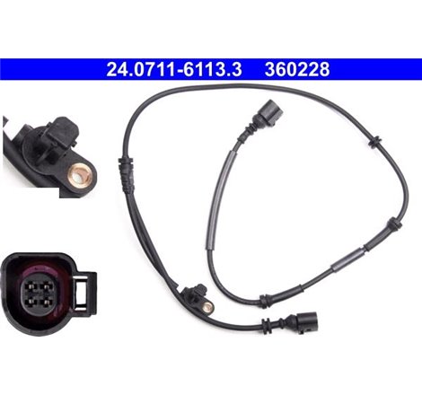 Senzor ABS Spate DR-ST FORD GALAXY I. SEAT ALHAMBRA. VW SHARAN 1.8-2.8 09.95-03.10 - ATE-24.0711-6113.3