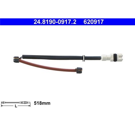 Senzor uzura placute frana Fata PORSCHE 911. 911 SPEEDSTER. 911 TARGA 3.3-3.6-3.8 12.88-09.97 - ATE-24.8190-0917.2