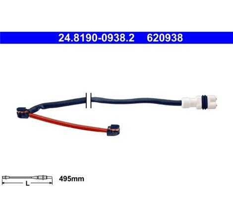 Senzor uzura placute frana Fata PORSCHE 911. 911 SPEEDSTER. CARRERA GT 3.6-3.8-5.7 03.99-12.12 - ATE-24.8190-0938.2