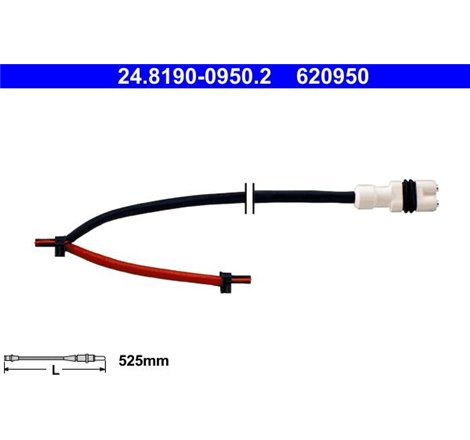 Senzor uzura placute frana Fata cantitate per impachetare. 2buc PORSCHE 911. 911 TARGA 3.8 07.04-12.12 - ATE-24.8190-0950.2