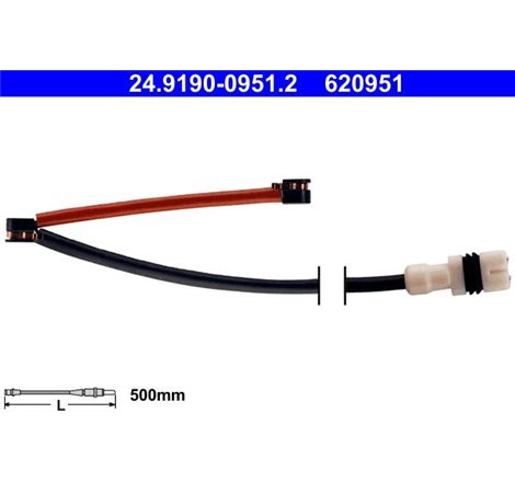 Senzor de avertizare,uzura placute de frana - ATE-24.8190-0951.2