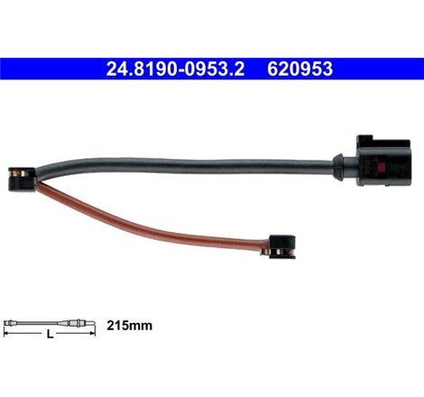 Senzor uzura placute frana Spate PORSCHE 911. 911 SPEEDSTER. 911 TARGA. BOXSTER SPYDER 3.0-4.0 05.11- - ATE-24.8190-0953.2