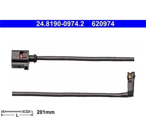 Senzor uzura placute frana Fata cantitate per impachetare. 1buc AUDI TT 1.8-2.0-2.0D 07.14- - ATE-24.8190-0974.2