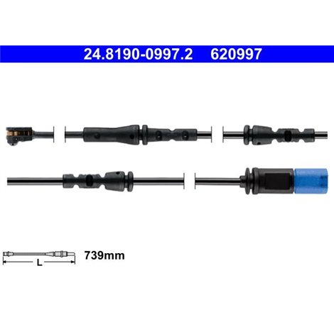 Senzor uzura placute frana Spate BMW IX3 G08. X3 G01. X3 G01. F97. X4 G02. F98 1.6-Electric 08.17- - ATE-24.8190-0997.2