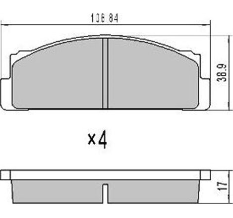 Set placute frana Fata MERCEDES S W116. FIAT 124. 124 SPIDER. 125. 127. 131. 132. 900 T-E. 900 T-E PULMINO. CAMPAGNOLA. FIORINO.