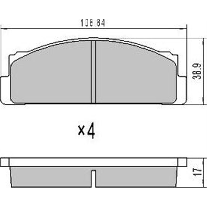 Set placute frana Fata MERCEDES S W116. FIAT 124. 124 SPIDER. 125. 127. 131. 132. 900 T-E. 900 T-E PULMINO. CAMPAGNOLA. FIORINO.