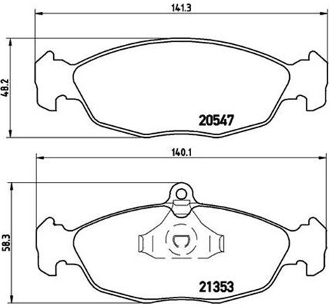 Set placute frana Fata CHEVROLET CORSA. LANOS. TIGRA. DAEWOO LANOS. LEMANS. NEXIA. FSO LANOS. JAGUAR XJ. OPEL ASTRA F. ASTRA F C