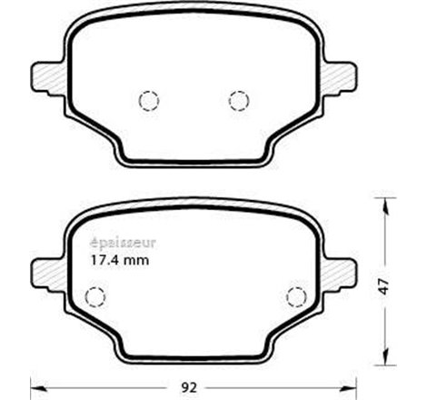 Set placute frana Spate cu suruburi de ghidare a etrierului de frana. CITROEN BERLINGO. BERLINGO-MINIVAN. FIAT DOBLO. DOBLO-MINI