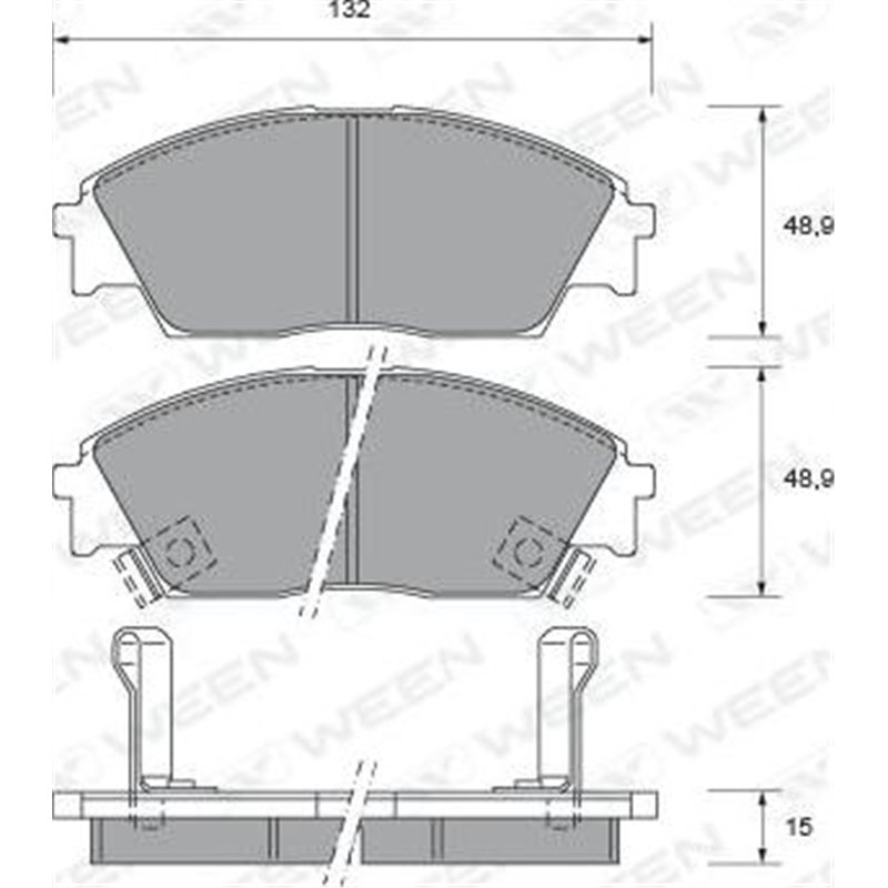 Set placute frana Fata HONDA CIVIC II. CIVIC IV. CIVIC VI. CONCERTO. CRX II. PRELUDE III 1.4-2.0 04.87-02.01 - Textar-2132201