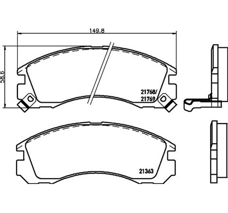 Set placute frana Fata CITROEN C-CROSSER ENTERPRISE. MITSUBISHI 3000 GT. DEBONAIR. DELICA-SPACE GEAR. ECLIPSE I. GALANT VII. GAL