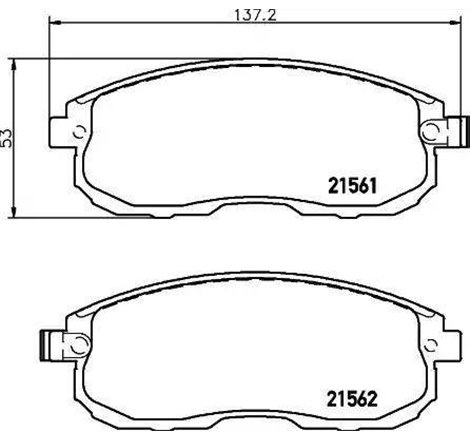 Set placute frana Fata HONDA CIVIC VIII. INFINITI G. NISSAN ALTIMA. CUBE. JUKE. MAXIMA-MAXIMA QX V. MAXIMA VI. PRIMERA. PULSAR. 