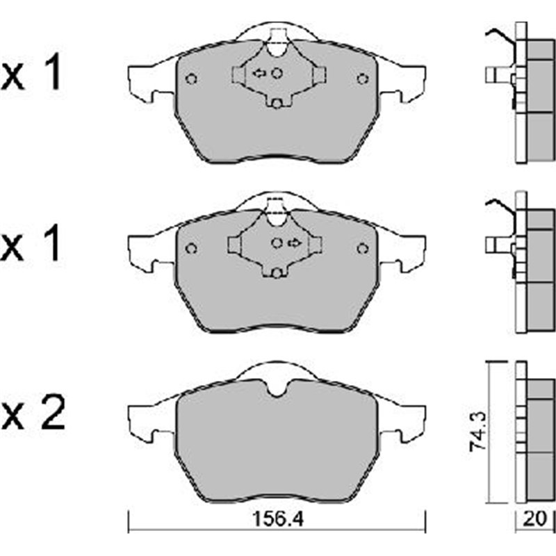 Set placute frana Fata AUDI 100 C3. A4 B5. VW PASSAT B5 1.6-2.8 10.86-09.01 - Textar-2162402