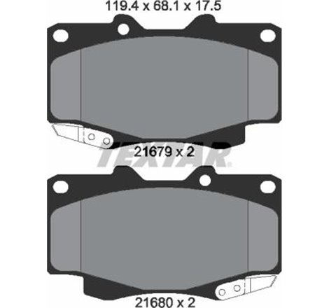 Set placute frana Fata TOYOTA FORTUNER. HILUX VII. LAND CRUISER 90 2.5D-3.0D-3.4 03.96-05.15 - Textar-2168003