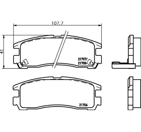 Set placute frana Spate CHRYSLER SEBRING. HYUNDAI SANTAMO. MITSUBISHI 3000 GT. DELICA-SPACE GEAR. ECLIPSE II. ECLIPSE III. ECLIP