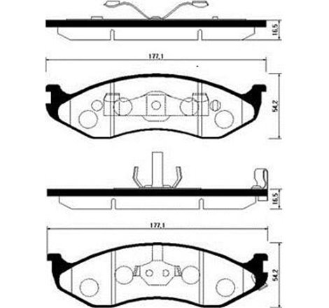 Set placute frana Fata JEEP CHEROKEE. COMANCHE. GRAND CHEROKEE I. WRANGLER I. WRANGLER II. KIA CARNIVAL I 2.1D-5.9 10.84-04.07 -