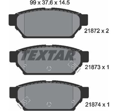 Set placute frana Spate MITSUBISHI CARISMA. COLT IV. LANCER V. MIRAGE IV. MIRAGE V 1.3-2.0D 07.91-06.06 - Textar-2187202