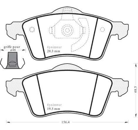 Set placute frana Fata VW CALIFORNIA T4 CAMPER. TRANSPORTER T4 1.9D-2.8 07.90-06.03 - Textar-2188302