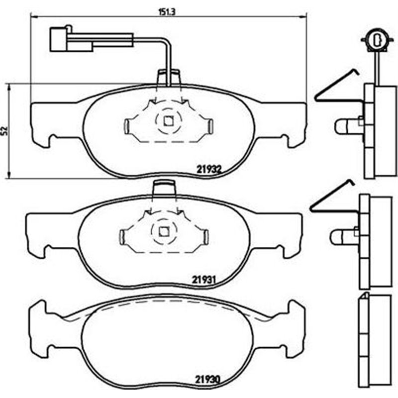 Set placute frana Fata FIAT BRAVA. BRAVO I. MAREA. PUNTO. LANCIA DELTA II 1.2-1.9D 06.93-04.06 - Textar-2193002