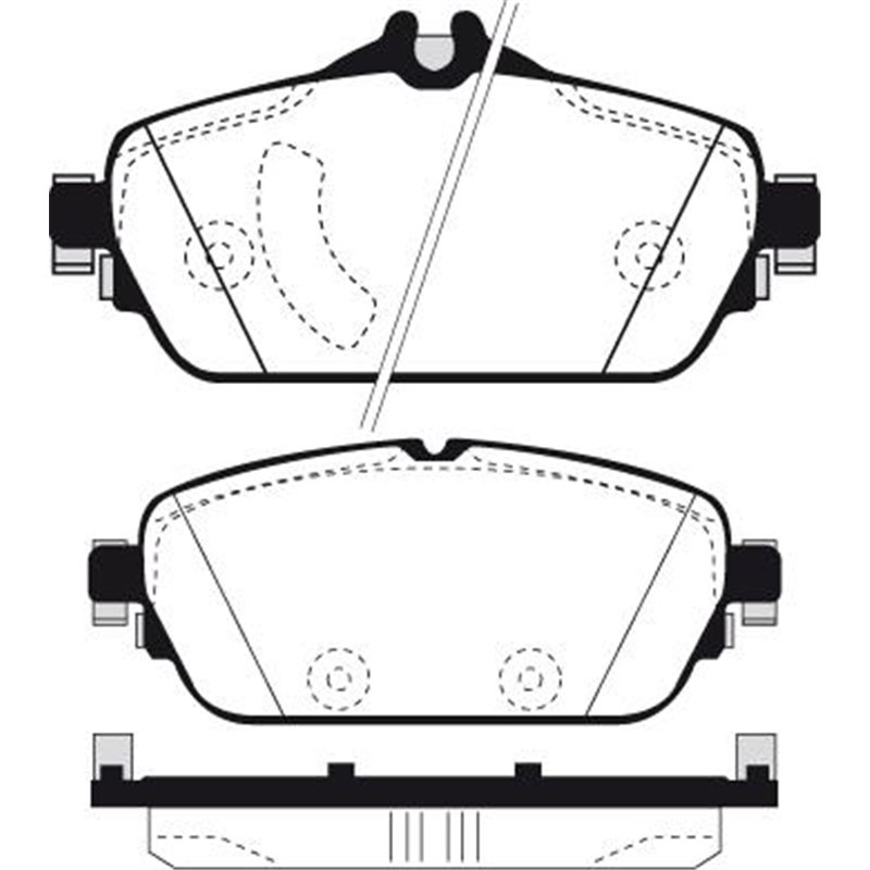 Set placute frana Fata MERCEDES C A205. C C205. C T-MODEL S205. C W205. E A238. E C238. E T-MODEL S213. E W213. GLA X156 1.5-2.2