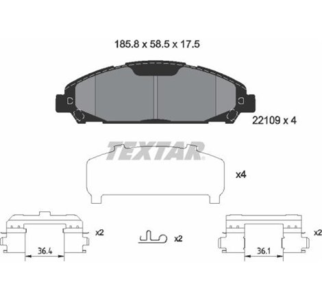 Set placute frana Fata FORD USA MUSTANG 2.3-3.7-5.0 02.14- - Textar-2210901