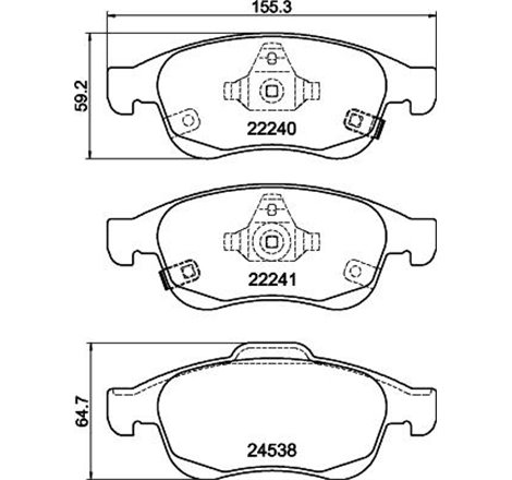 Set placute frana Fata DACIA DOKKER. DUSTER. LODGY. JEEP RENEGADE. RENAULT FLUENCE. MEGANE. MEGANE III. SCENIC III 1.2-Electric 