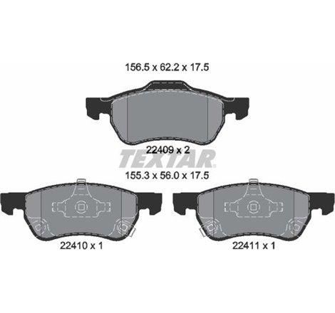 Set Placute de Frana fata MG MG ZS 1.0-1.5 10.17- - Textar-2240901