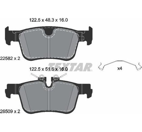 Set placute frana SpateVOLVO S60 III. S90 II. V60 II. V90 II. XC60 II 2.0-2.0H 03.16- - Textar-2258201