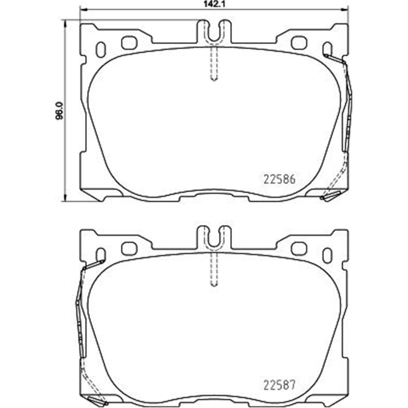Set placute frana Fata MERCEDES C A205. C C205. C T-MODEL S205. C W205. CLS C257. E A238. E ALL-TERRAIN S213. E C238. E T-MODEL 