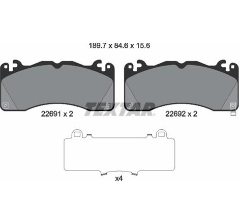 Set Placute de Frana fata FORD USA MUSTANG 2.3-3.7-5.0 02.14- - Textar-2269101