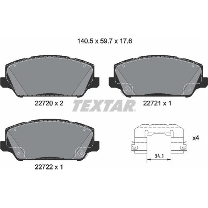 Set placute frana Fata HYUNDAI GENESIS. GRANDEUR. I30. VELOSTER. KIA CADENZA II. CEED. CERATO III. CERATO KOUP III. OPTIMA. PRO 