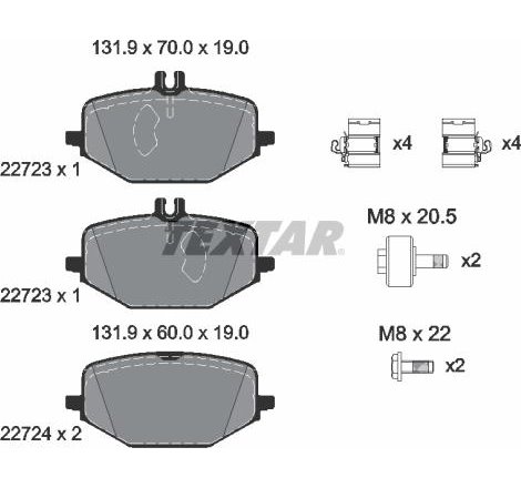 Set placute frana Spate MERCEDES G W463. GLE C167. GLE V167. GLS X167 2.0D-4.0H 01.18- - Textar-2272301