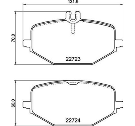 Set placute frana Spate  cu suruburi de ghidare a etrierului de frana. MERCEDES G W463. GLE C167. GLE V167. GLS X167 2.0D-4.0H 0